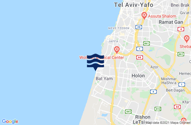 Mappa delle maree di H̱olon, Israel