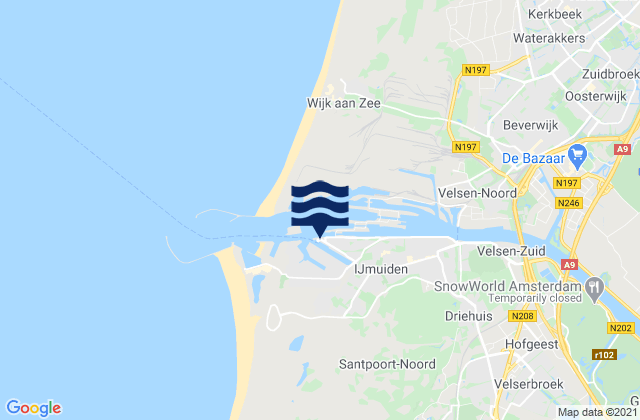 Mappa delle maree di IJmuiden Port Amsterdam, Netherlands