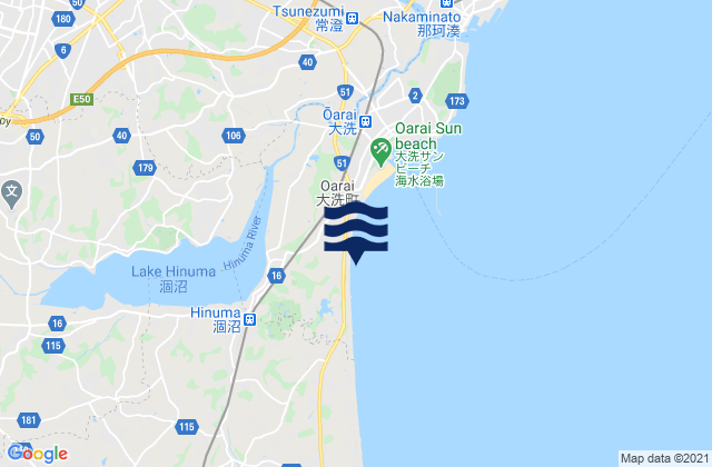 Mappa delle maree di Ibaraki, Japan