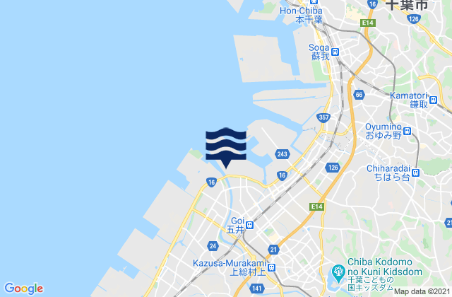 Mappa delle maree di Ichihara, Japan