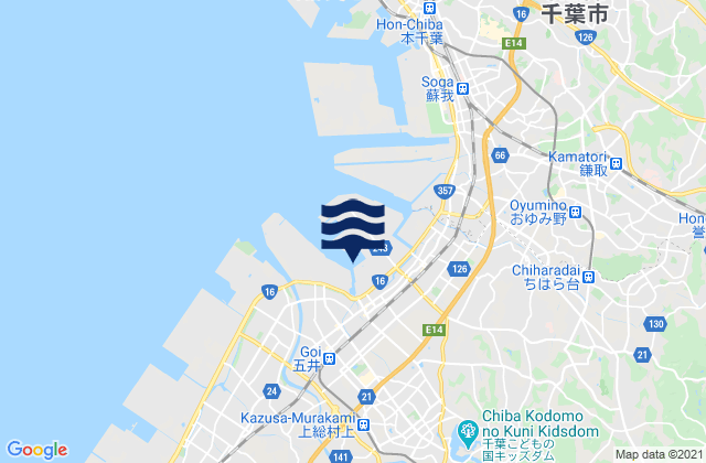 Mappa delle maree di Ichihara Shi, Japan