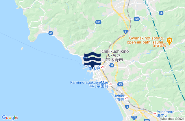 Mappa delle maree di Ichikikushikino Shi, Japan