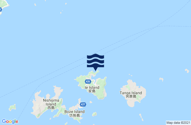 Mappa delle maree di Ie Shima, Japan