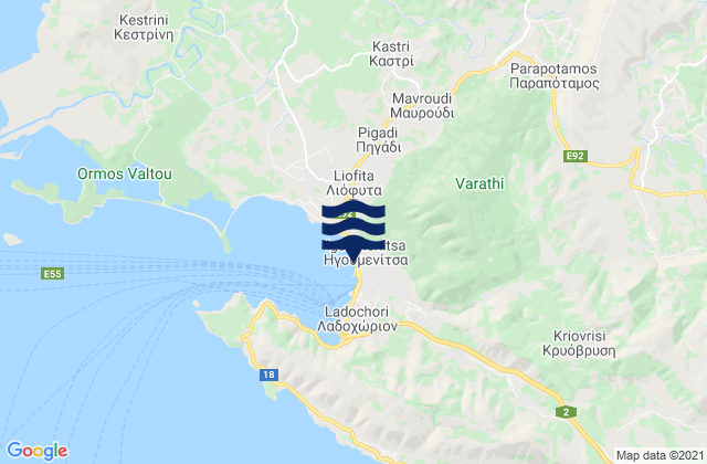 Mappa delle maree di Igoumenítsa, Greece