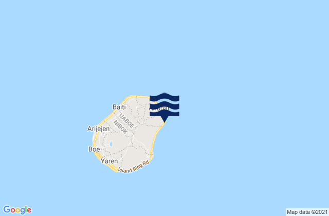 Mappa delle maree di Ijuw District, Nauru