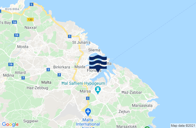 Mappa delle maree di Il-Furjana, Malta