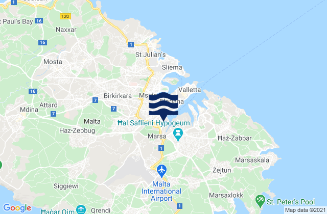 Mappa delle maree di Il-Marsa, Malta