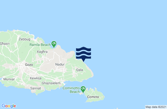 Mappa delle maree di Il-Qala, Malta