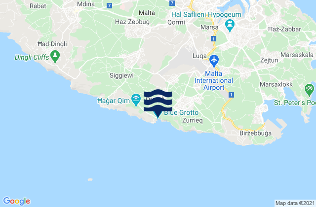 Mappa delle maree di Il-Qrendi, Malta