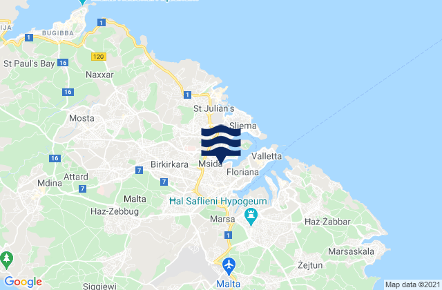 Mappa delle maree di Il-Ħamrun, Malta