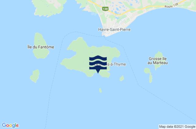 Mappa delle maree di Ile Eskimo, Canada