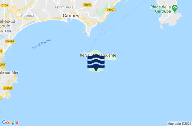 Mappa delle maree di Ile St Honorat, France