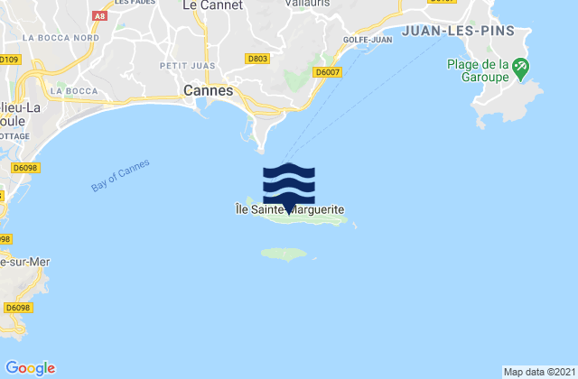 Mappa delle maree di Ile Ste Marguerite, France