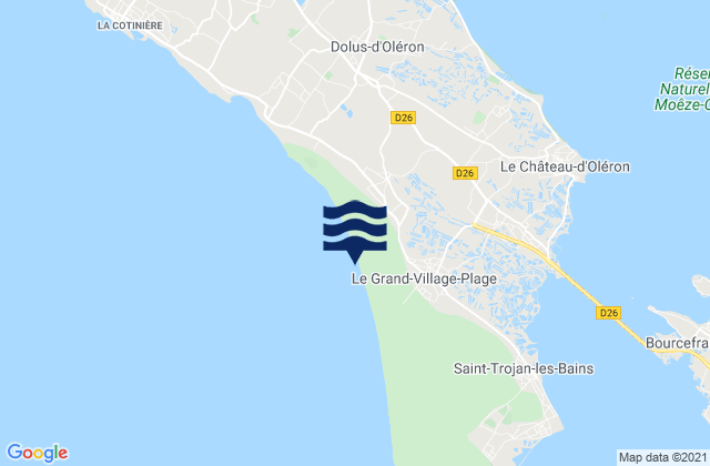 Mappa delle maree di Ile d'Oleron - Vert Bois/Les Allassins, France