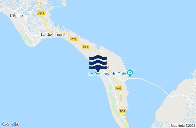 Mappa delle maree di Ile de Noirmoutier - Barbatre, France