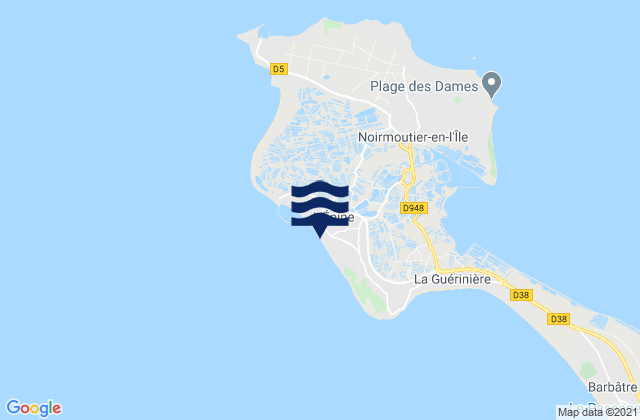 Mappa delle maree di Ile de Noirmoutier, France