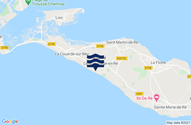 Mappa delle maree di Ile de Re - Le lizay, France