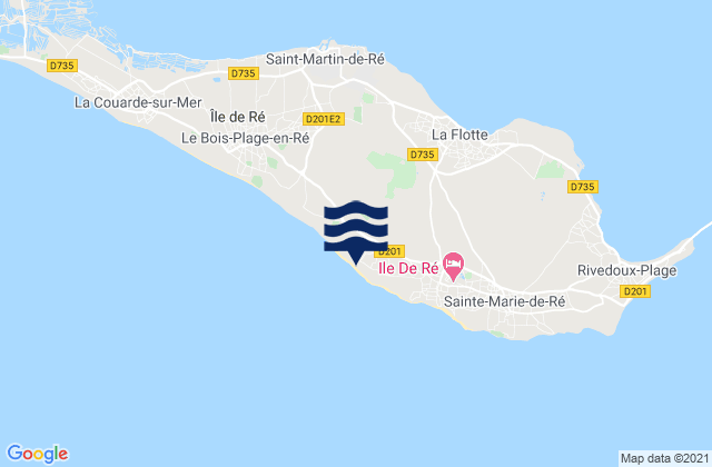 Mappa delle maree di Ile de Re - Les Grenettes, France