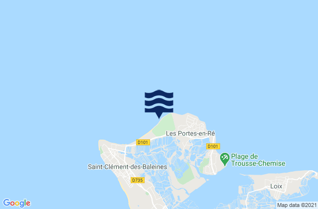 Mappa delle maree di Ile de Re - Petit Bec, France