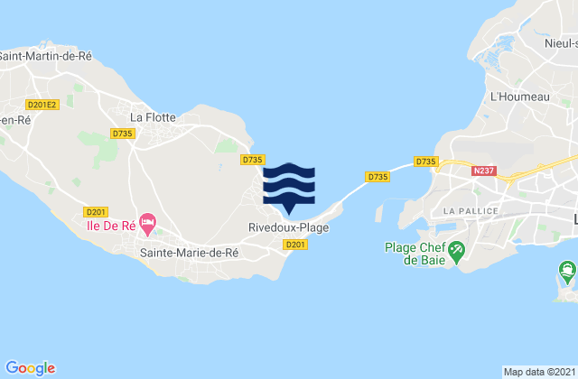 Mappa delle maree di Ile de Re - Rivedoux, France