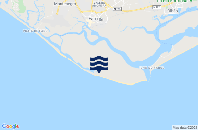 Mappa delle maree di Ilha Deserta, Portugal