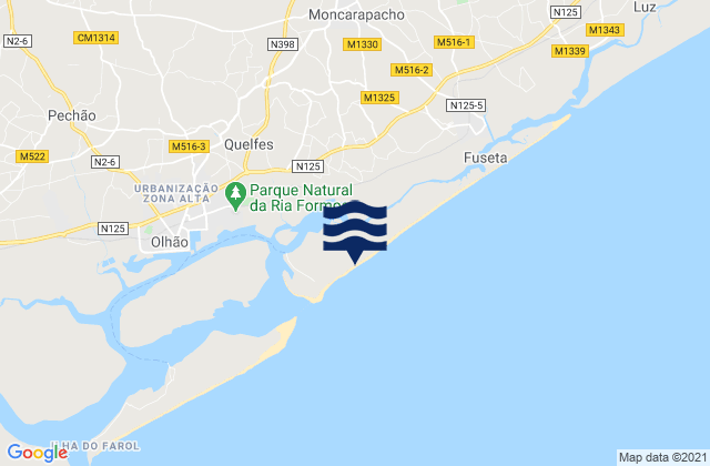 Mappa delle maree di Ilha da Armona, Portugal