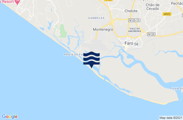 Mappa delle maree di Ilha de Faro, Portugal