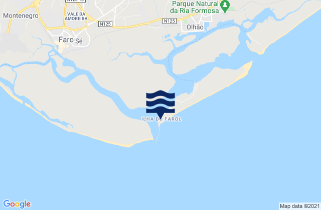 Mappa delle maree di Ilha do Farol, Portugal