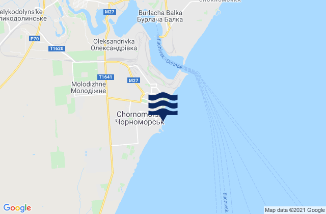Mappa delle maree di Illichivsk, Ukraine