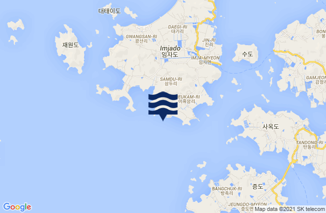 Mappa delle maree di Imja-do, South Korea