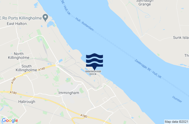 Mappa delle maree di Immingham Dock, Humberside, United Kingdom