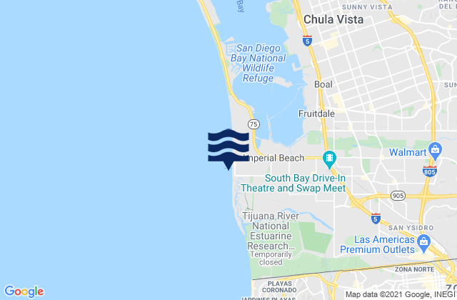 Mappa delle maree di Imperial Beach, Mexico