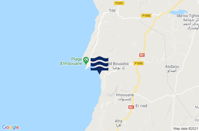 Mappa delle maree di Imsouane, Morocco