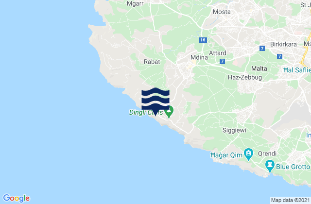 Mappa delle maree di Imtarfa, Malta