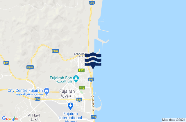 Mappa delle maree di Imārat al Fujayrah, United Arab Emirates