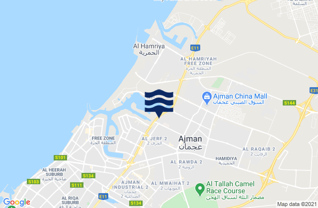 Mappa delle maree di Imārat ‘Ajmān, United Arab Emirates