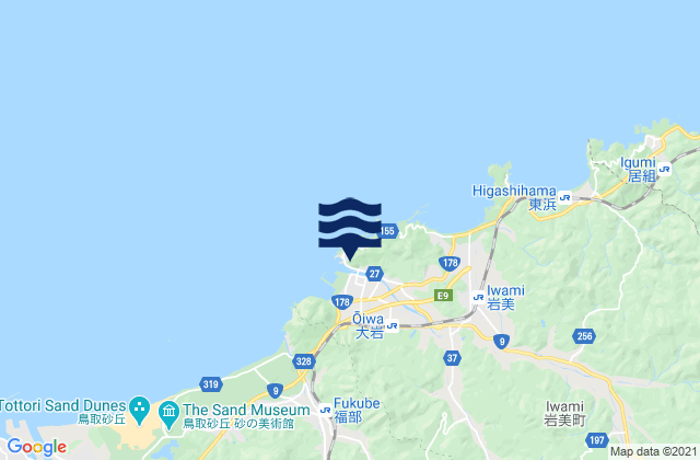Mappa delle maree di Inaba-Aziro, Japan