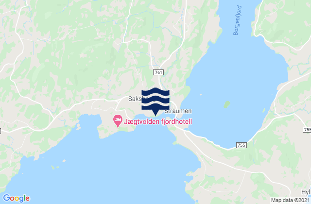 Mappa delle maree di Inderøy, Norway