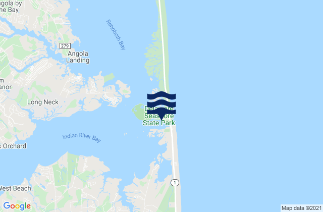 Mappa delle maree di Indian River Inlet, United States