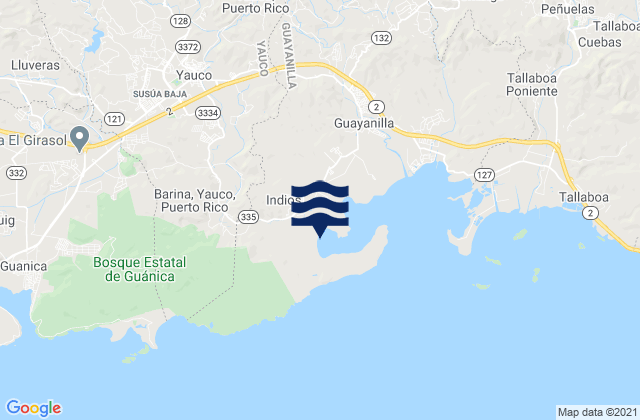 Mappa delle maree di Indios, Puerto Rico