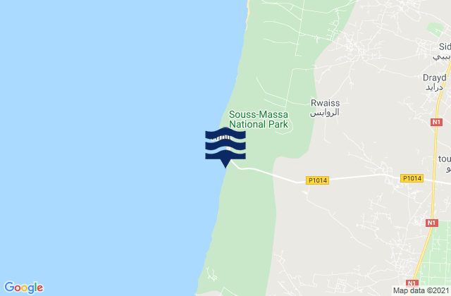 Mappa delle maree di Inezgane-Ait Melloul, Morocco
