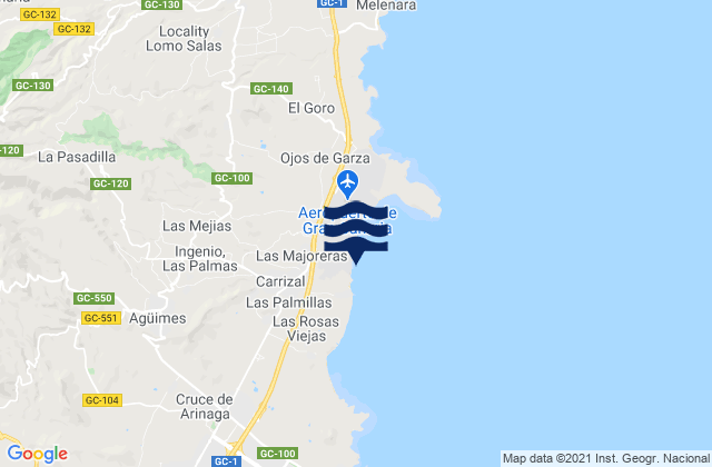 Mappa delle maree di Ingenio, Spain