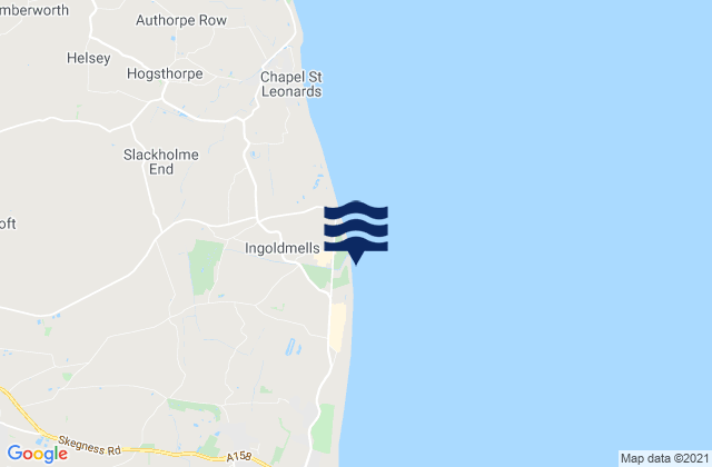Mappa delle maree di Ingoldmells Beach, United Kingdom