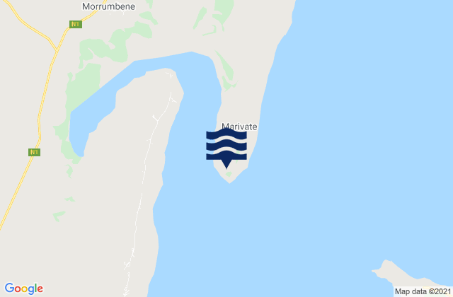Mappa delle maree di Inhambane Bay, Mozambique