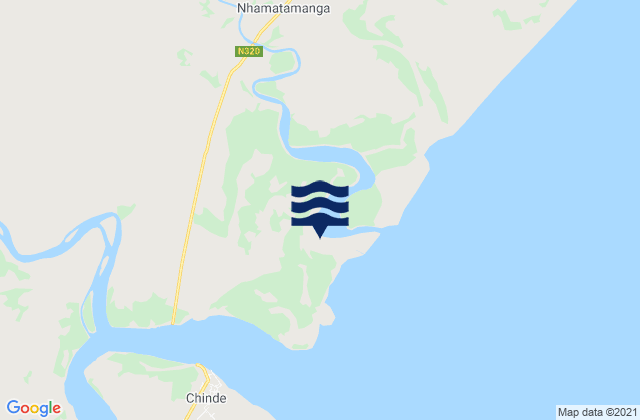 Mappa delle maree di Inhamiara, Mozambique