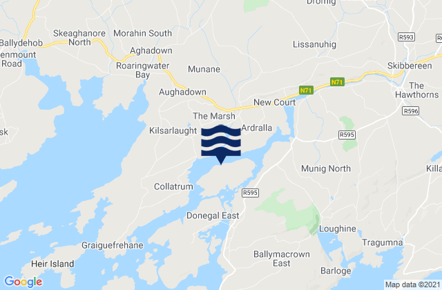Mappa delle maree di Inishbeg, Ireland