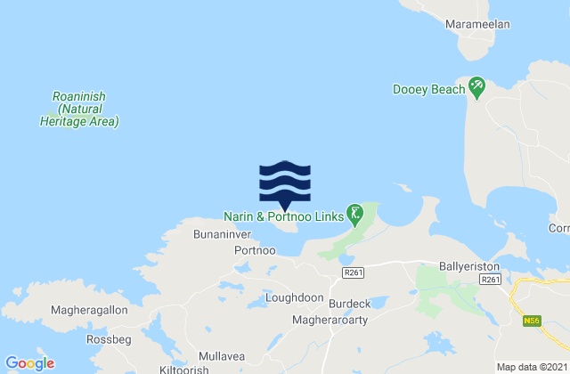 Mappa delle maree di Inishkeel, Ireland