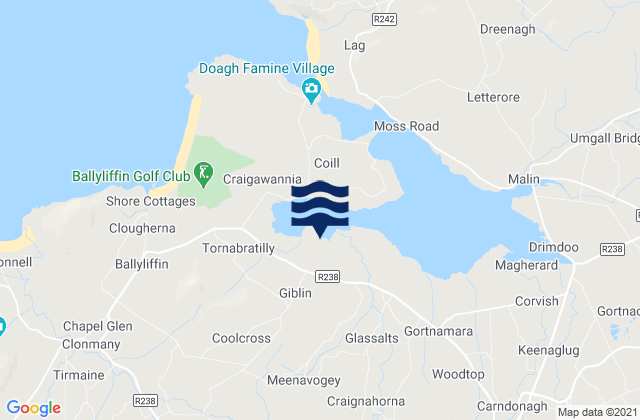 Mappa delle maree di Inishowen, Ireland
