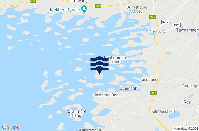 Mappa delle maree di Inishturk, Ireland