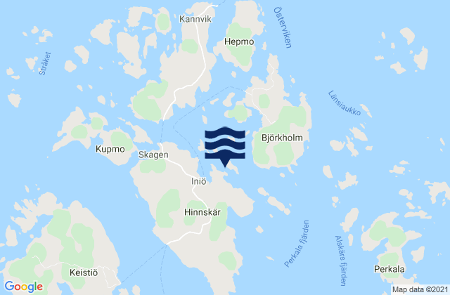 Mappa delle maree di Iniö, Finland
